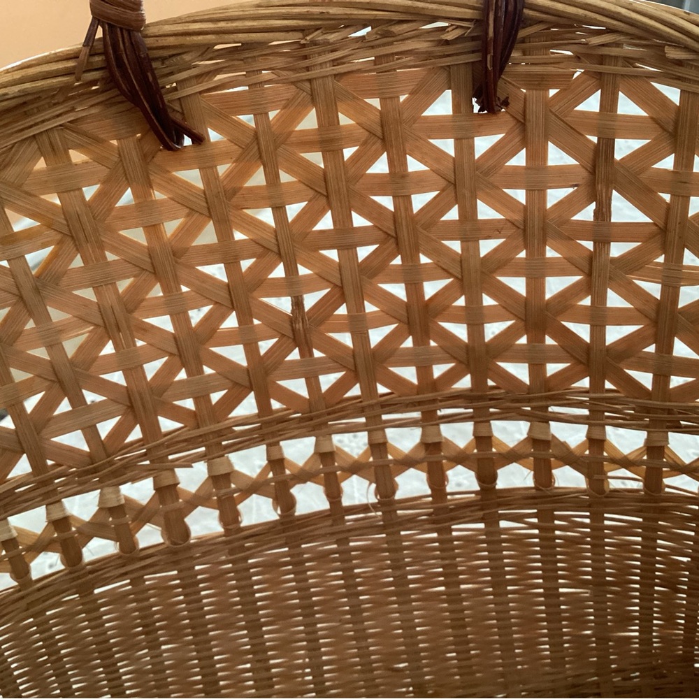 Handwoven Wicker Storage Basket with Carry Handle - Natural Brown - Picture 5 of 12
